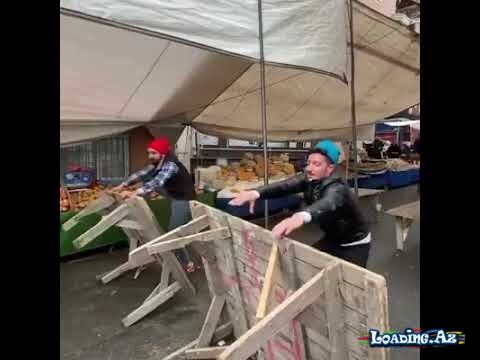 Karantinə görə "bekar" qalan satıcılar "Survivor" oynadılar - VİDEO