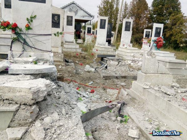 Ermənilər bu dəfə qəbiristanlığı dağıtdılar - FOTO - LoaDinG.Az