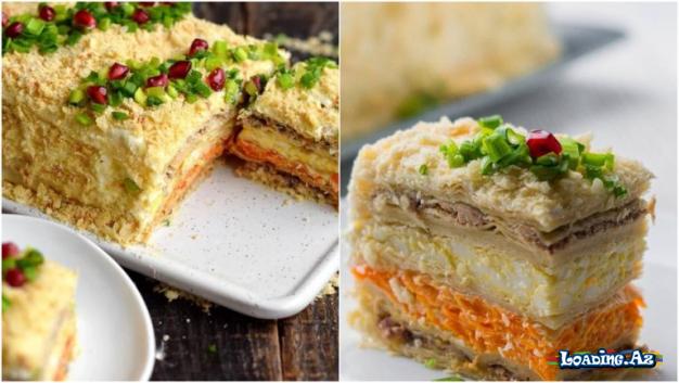 Həm Görünüşü, Həm də Dadı ilə Qonaqlarınızı Təəccübləndirəcək “Napoleon” Tort-Salatı