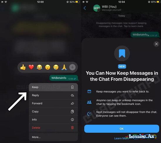 "WhatsApp"da yoxa çıxan mesajlar itməyəcək - FOTO