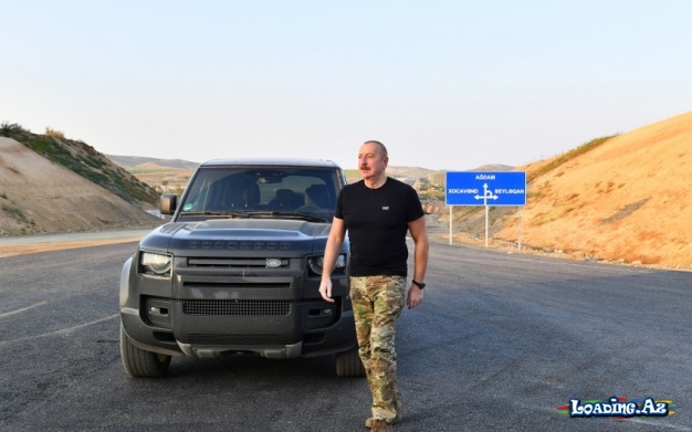 İlham Əliyev Ağdam, Füzuli  avtomobil yolunun tikintisi ilə tanış olub ( Yenilənib)