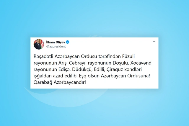 Vətən müharibəsinin 19-cu günü: Altı kənd işğaldan azad edilir