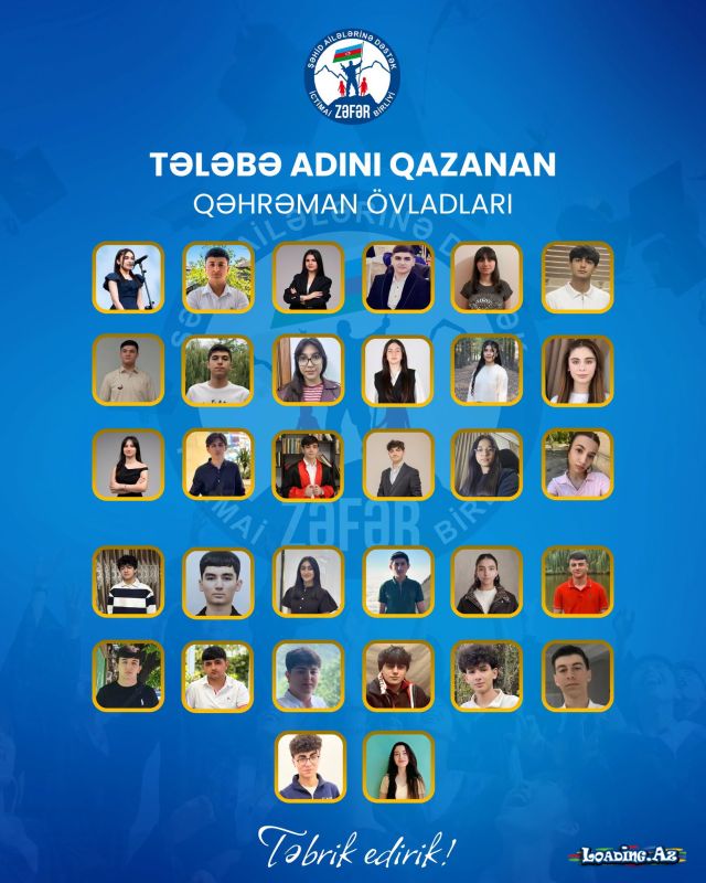 Tələbə adını qazanan şəhid övladlarının SİYAHISI - LoaDinG.Az