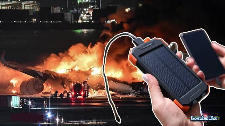 "Powerbank" yandı - təyyarədə gərgin anlar - LoaDinG.Az